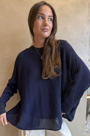 Conrad Slouch Cotton Knit Navy